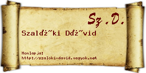 Szalóki Dávid névjegykártya