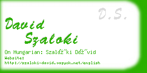 david szaloki business card